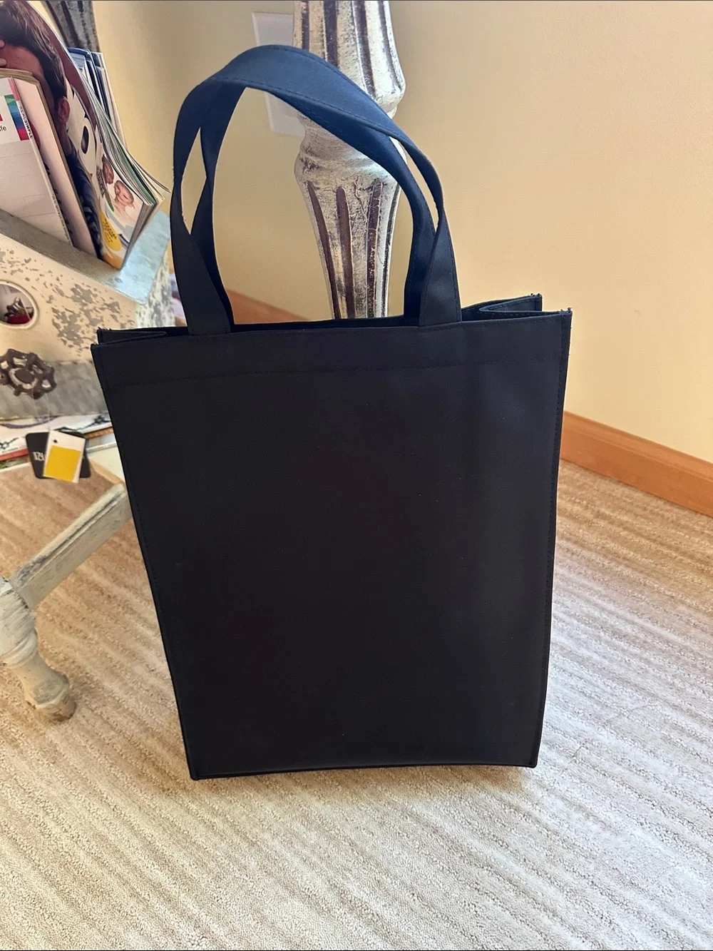 Vintage Harrods Knightsbridge Tote Bag London England Shopping Bag Black Gold
